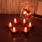 Close-up of heart shape LED flameless decorative candles showing design