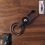 Heavy-duty metal key holder with carabiner clip for secure attachment