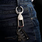 Fashionable metal key holder with secure locking carabiner clip