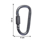 Compact metal utility clip carabiner with screw lock