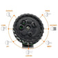 Dial showcasing multiple spray settings on garden hose spray nozzle