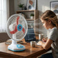 Battery operated table fan ideal for home, office, and outdoor use