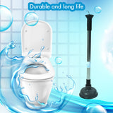 Heavy duty rubber drain unblocker pump, full front view with ergonomic handle.