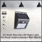 Close-up of the outdoor solar security light's LED panel and sensor.