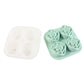 Rose shape ice cube tray filled with water and covered with lid