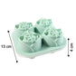 Close-up of rose shape design on silicone ice cube tray
