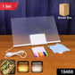 Illuminated LED writing board with markers ready for use