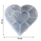 Open heart-shaped bead box displaying 10 adjustable compartments in India