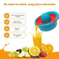 Manual citrus juicer parts separated for easy cleaning and maintenance