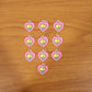 Set of heart and flower bag charms for gifting