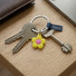 Decorative rubber flower keyring for gifts and accessories