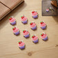 Colorful cupcake rubber key ring set for bags and keys
