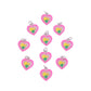 Girls bag charm accessories with heart and flower designs