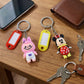 Customizable name tag on cartoon character keychain charm