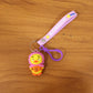 Cute novelty cartoon duck keychain with secure metal ring and strap