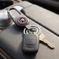 Close-up of locking mechanism on durable metal key holder