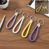 Braided loop keychain set with metal rings for organizing keys