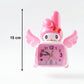 Adorable pink bunny desk clock with wheels for kids