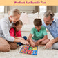 Closed foldable wooden board game set box, ready for travel and storage