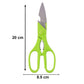 Stainless steel kitchen knife from the Quickslice set, shown slicing vegetables with precision.