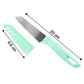 Side view of kitchen knife illustrating stainless steel blade and handle design