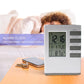 Digital desk clock with bright, easy-to-read LCD screen on bright background