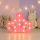 Top view of crown LED night light showing design and illumination