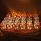 Pillar style LED flameless candle lights with decorative design