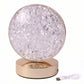 Crystal table lamp glowing warm white LED light