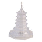Illuminated crystal pagoda decorative lamp showing warm LED glow