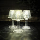Elegant crystal LED table lamp providing soft ambient light