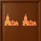 Bright and intricate Shubh Labh temple wall sticker with stone embellishments for Indian festivals.