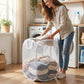 Durable and collapsible mesh clothes storage bag