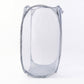 Foldable fabric laundry hamper with ventilated mesh design