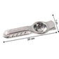 Side view of stainless steel lemon squeezer showing compact design