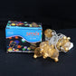Festive decorative metal ball LED string light illuminating event backdrop