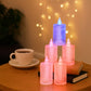LED flameless candle light creating cozy festive ambiance