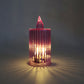 Warm yellow flickering LED candle set with ribbed surface