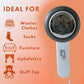 Close-up of fabric shaver lint remover clearing pills from sweater