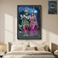 Vibrant Radha Krishna artwork in decorative wall frame