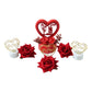 Love-themed decorative showpiece with roses and candles