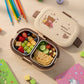 Kids lunch box with motivational "Believe in Yourself" teddy lid design