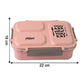 Leakproof lunch box with three partitions for hassle-free meal storage