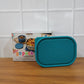 Lifestyle image showing stainless steel lunch box set being used outdoors