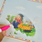 Set of four colourful magic water drawing books with refillable water pens