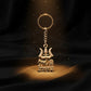 Mahakal keychain displaying Trishul, Damru and Shivling symbols