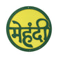 Traditional Mehndi wall art round sign with Hindi typography for event décor