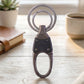 Back view of heavy-duty metal dual ring key holder