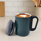 Stainless steel insulated mug with metallic finish and lid
