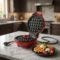 A Chef's Embrace Mini Waffle Maker preparing snacks on a kitchen counter.